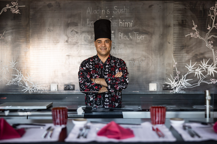 Teppanyaki restaurant at the Quellenhof Teppanyaki restaurant at the Quellenhof